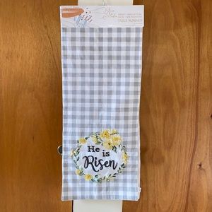 🌻✝️🕊️🌻NWT “He is Risen” Beautiful Plaid 100% Cotton (Front) Table Runner